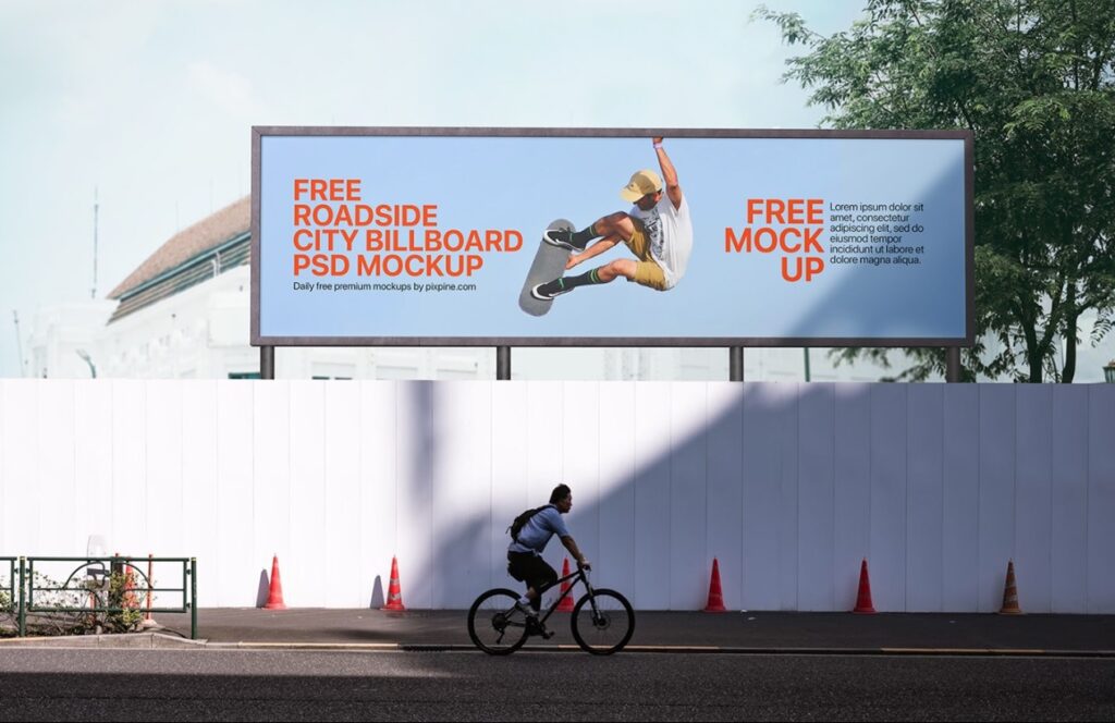 návrh billboardu v městském prostoru - maketa / mockup