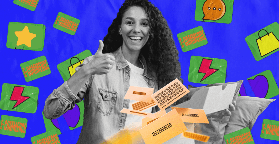 dsvd Překvapte tím, co je uvnitř. Reklama tisk e-commerce