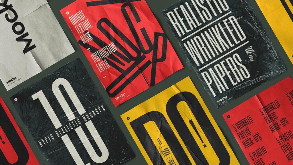 venkovní plakáty; typografie, minimalistický design