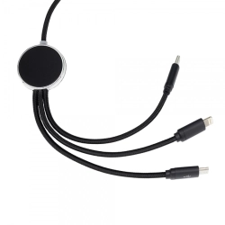 Nabíjecí kabel 3 v 1 s podsvíceným logem, délka 120 cm, W201TG