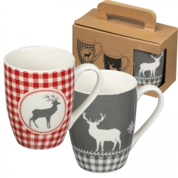 Sada 2 vánočních porcelánových hrnků 300 ml