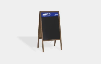 Dřevěné reklamní áčko s křídovou tabulí, s potiskem