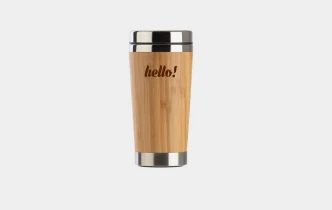 Nerezový termohrnek s bambusovým povrchem 400 ml