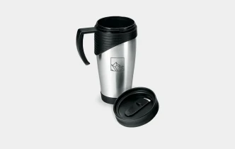 Nerezovo plastový termohrnek s uchem 400 ml