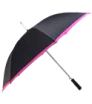 Automatický černý deštník s barevným lemováním
