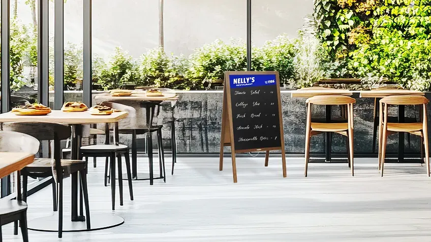 Dřevěné reklamní áčko s křídovou tabulí, s potiskem online tisk 2