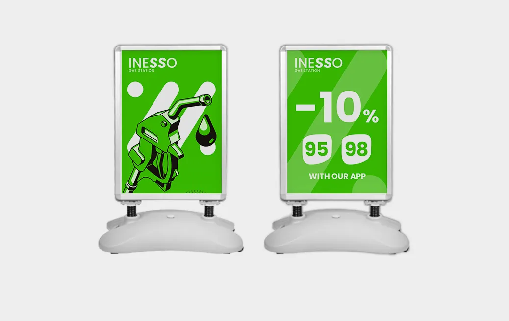 Exteriérový reklamní poutač s potiskem