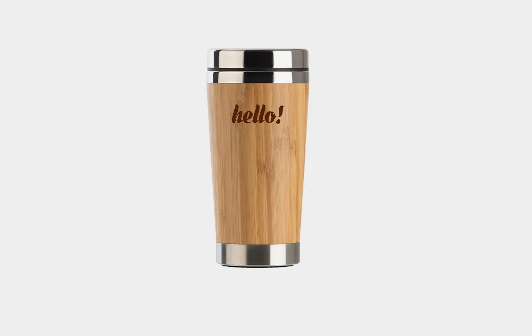 Nerezový termohrnek s bambusovým povrchem 400 ml
